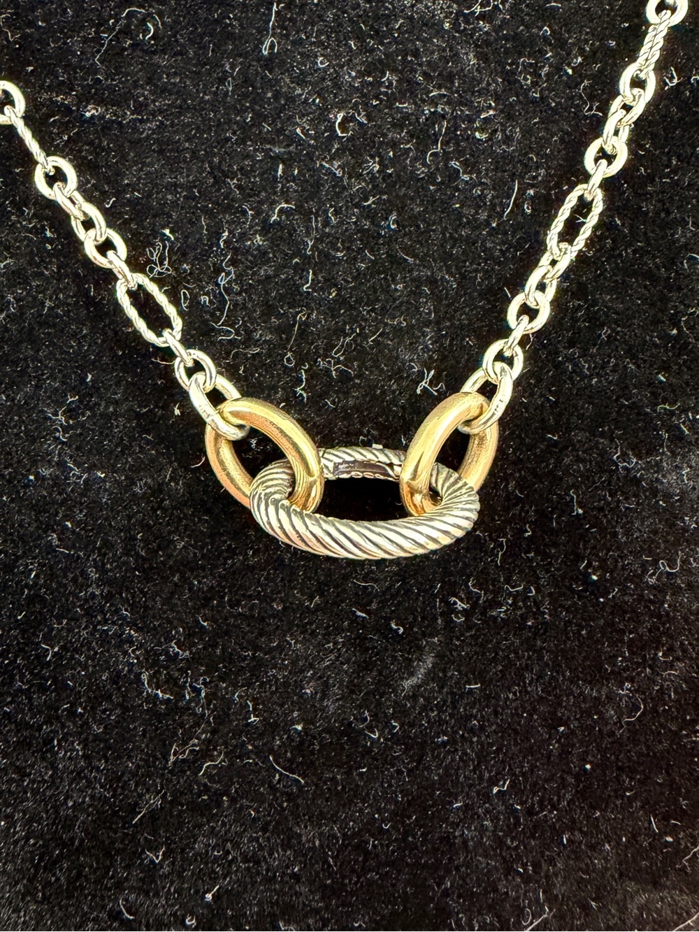 JAMES AVERY Sterling Bronze Oval Twist Changeable Charm Holder Necklace; RETIRED - Picture 5 of 9
